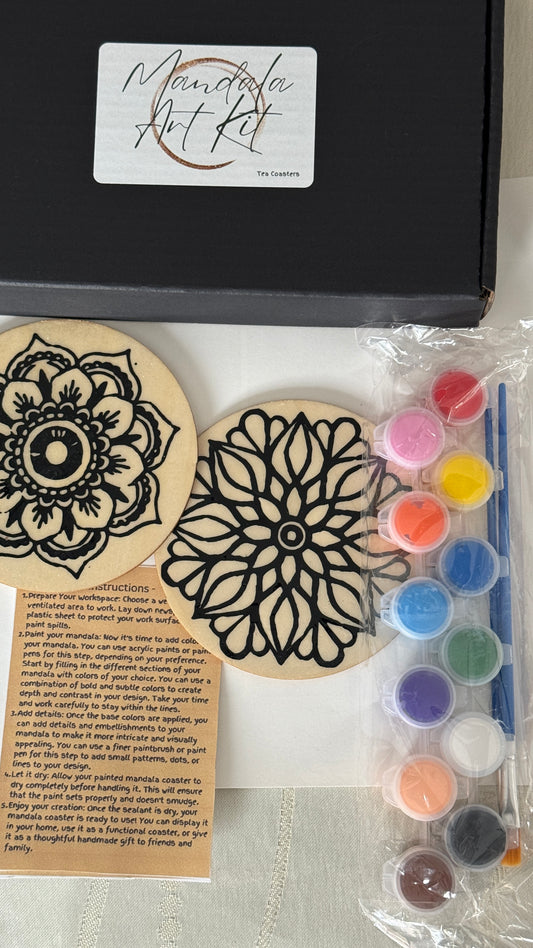DIY Mandala Art Kit - 2 Tea Coasters